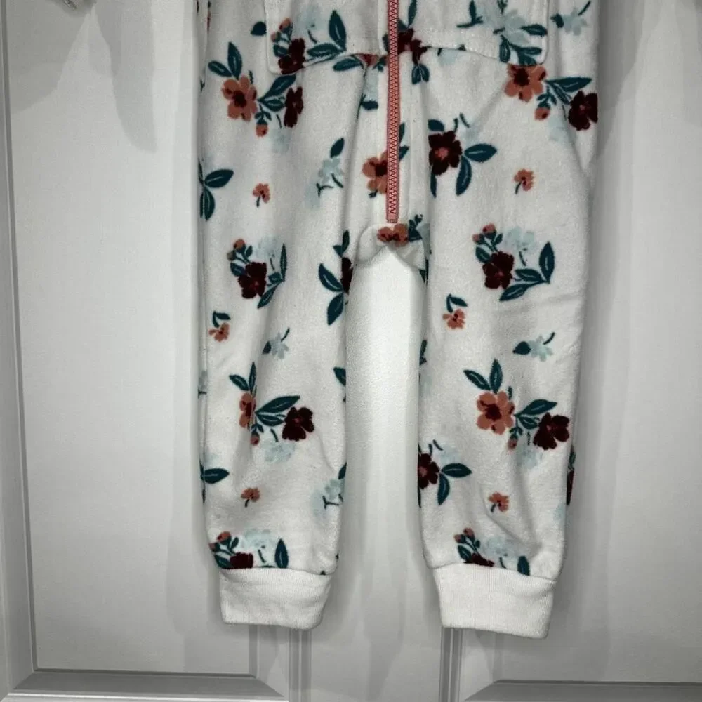 Carters Girls Floral Fleece Pajamas‎ Size 18 Months